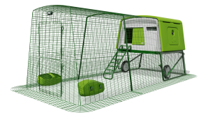 Eglu Cube Chicken Coop with Run (3m) and Wheels - Green