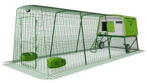 Eglu Cube Chicken Coop with Run (4m) and Wheels - Green