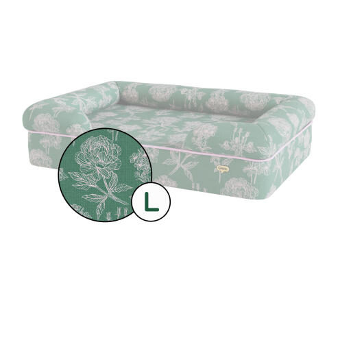 Bolster dog bed cover only - winter garden