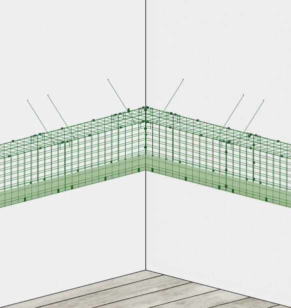 Close up of catio tunnel wall brace attachment