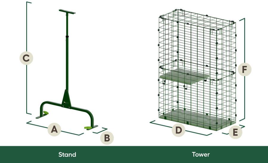 Omlet catio tunnel stand and tower dimensions